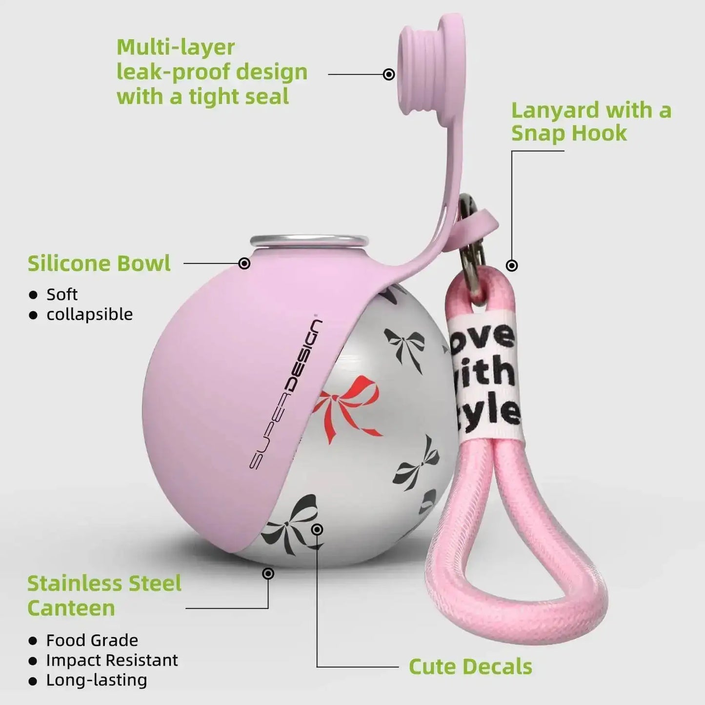 Portable Pet Travel Water Bottle & Bowl