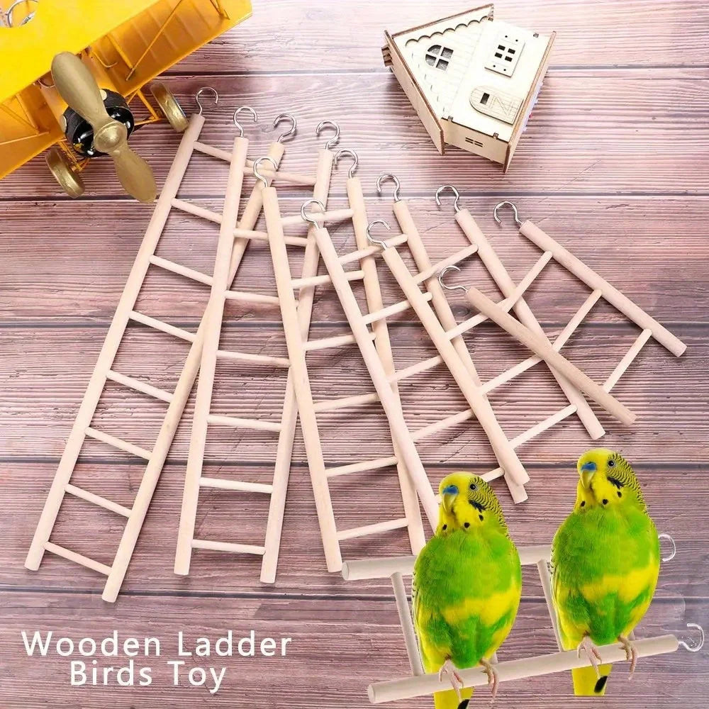 Natural Wooden Small Pet Climbing Ladder