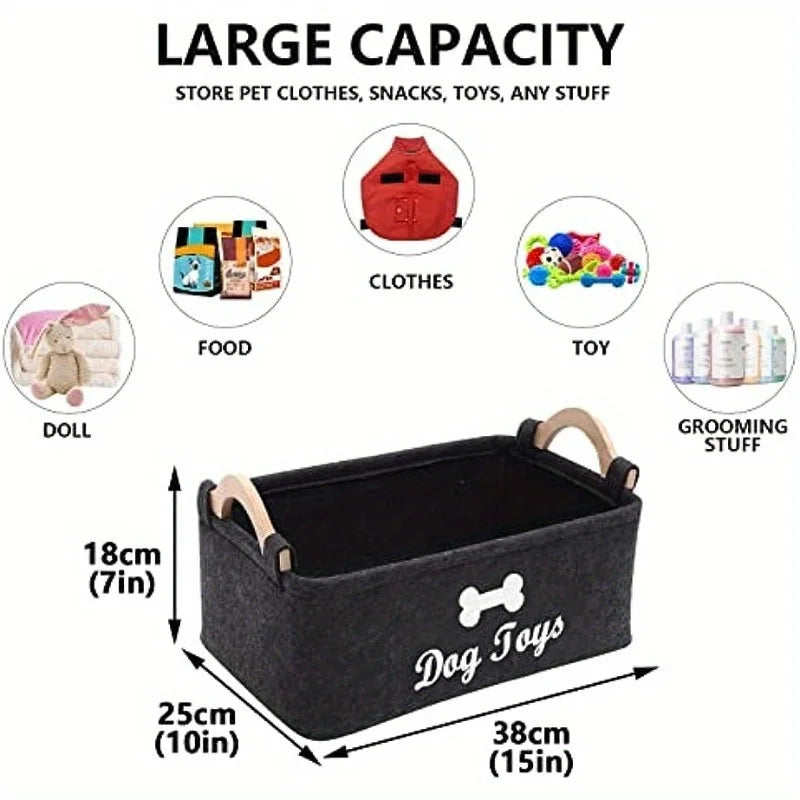 Foldable Felt Pet Toy Basket