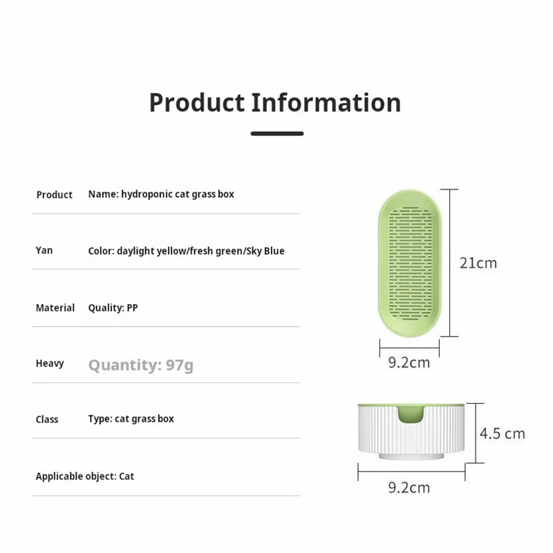 Soilless Hydroponic Cat Grass Planter