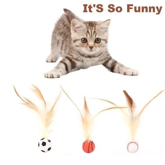 Interactive Feather Motion Cat Toy Ball