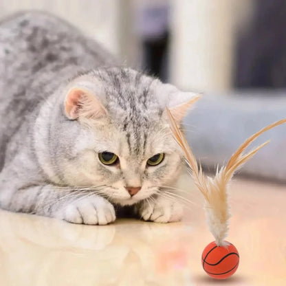 Interactive Feather Motion Cat Toy Ball