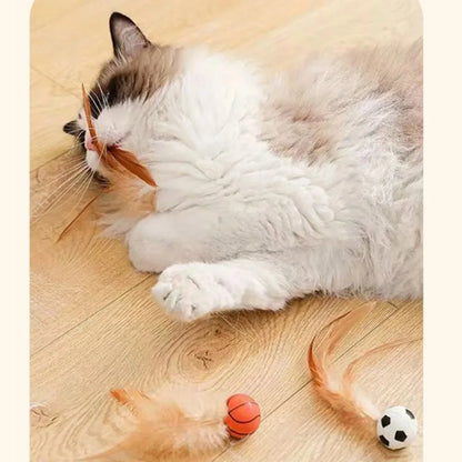 Interactive Feather Motion Cat Toy Ball
