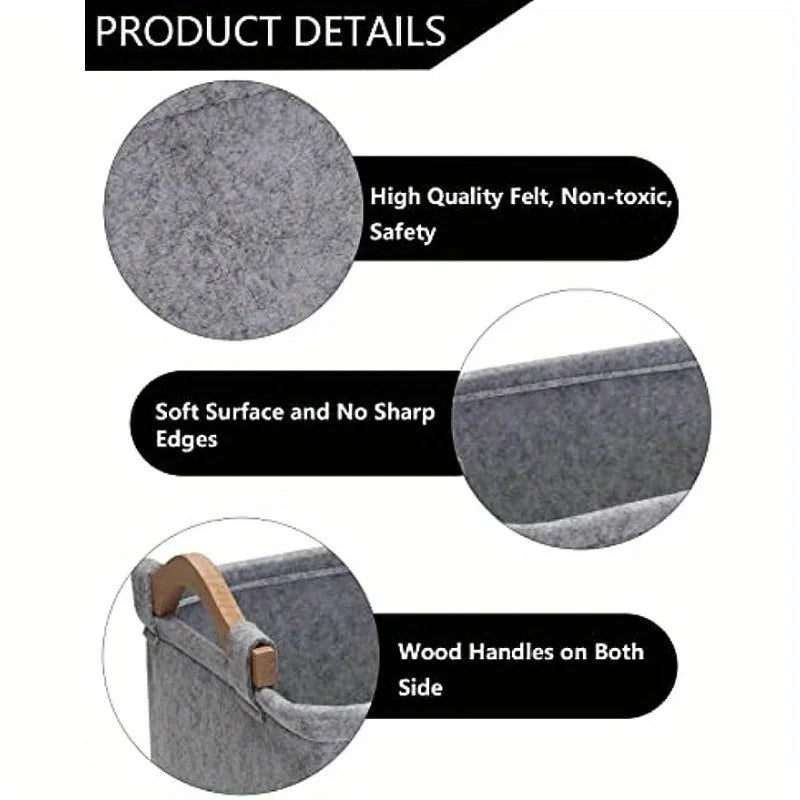 Foldable Felt Pet Toy Basket