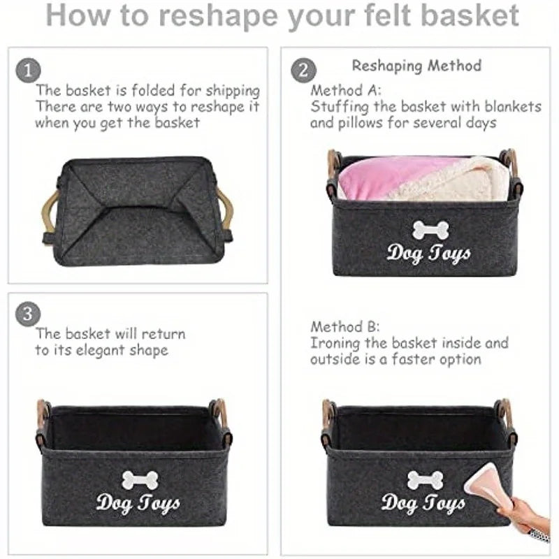 Foldable Felt Pet Toy Basket