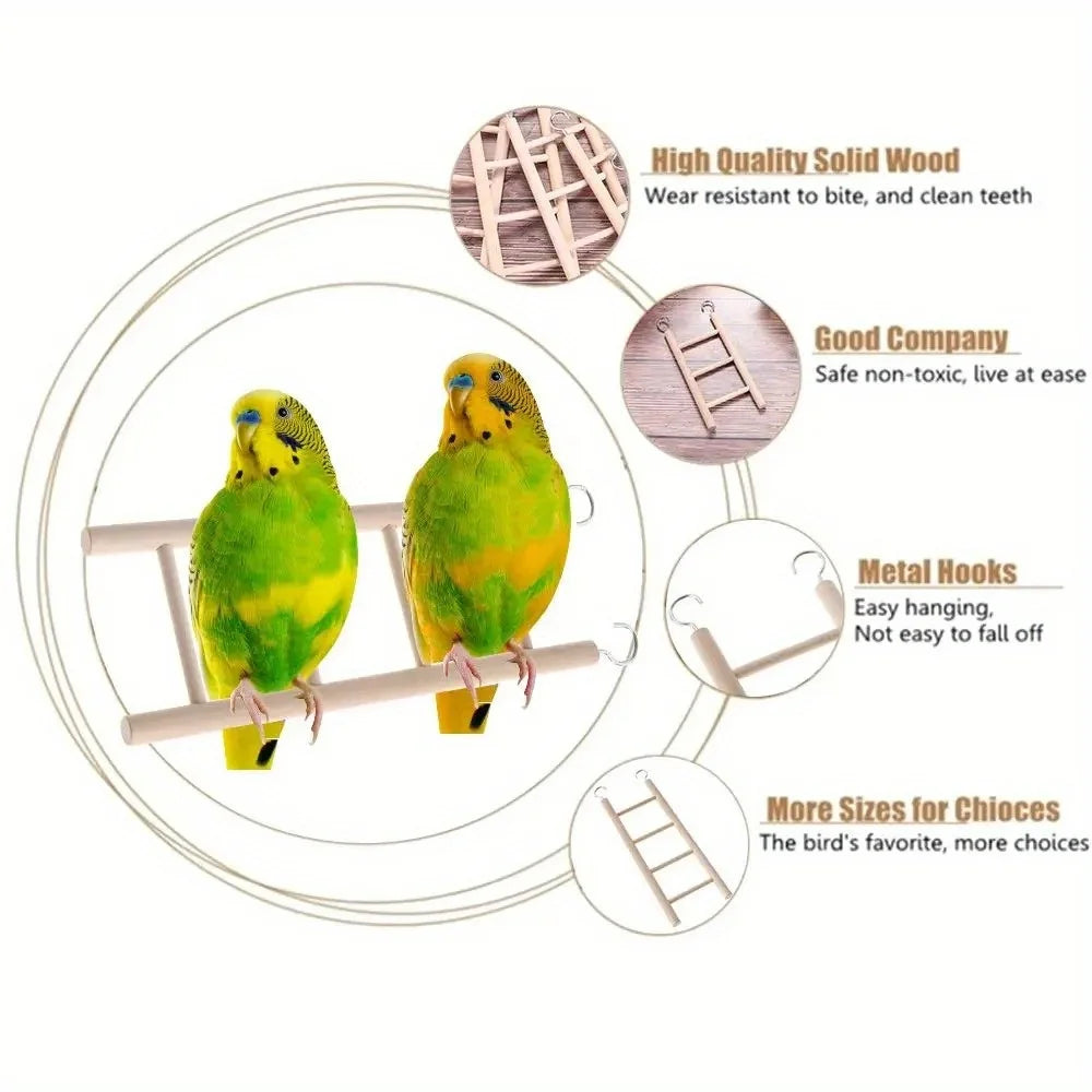 Natural Wooden Small Pet Climbing Ladder