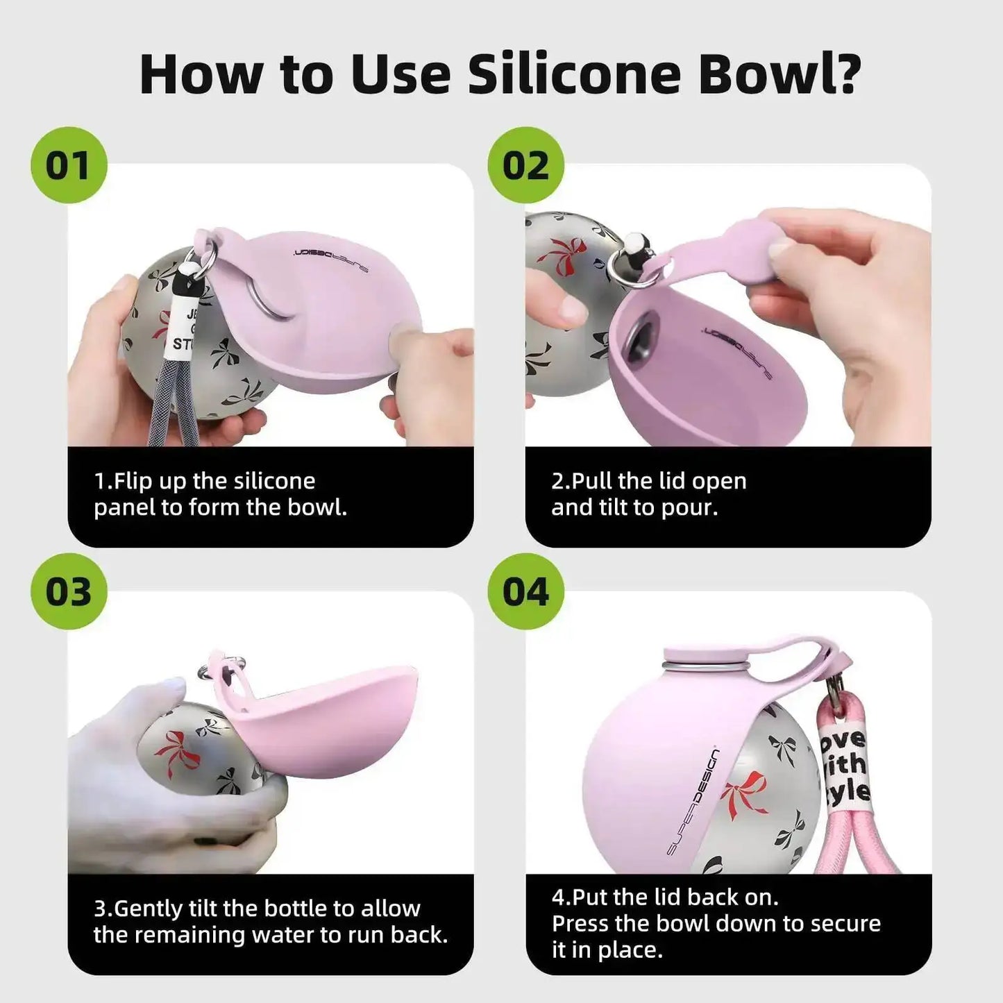 Portable Pet Travel Water Bottle & Bowl
