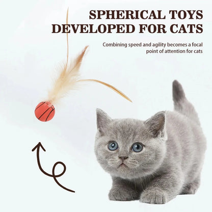 Interactive Feather Motion Cat Toy Ball